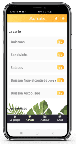 Mybea - Interface client, menu nuérique, commander en ligne